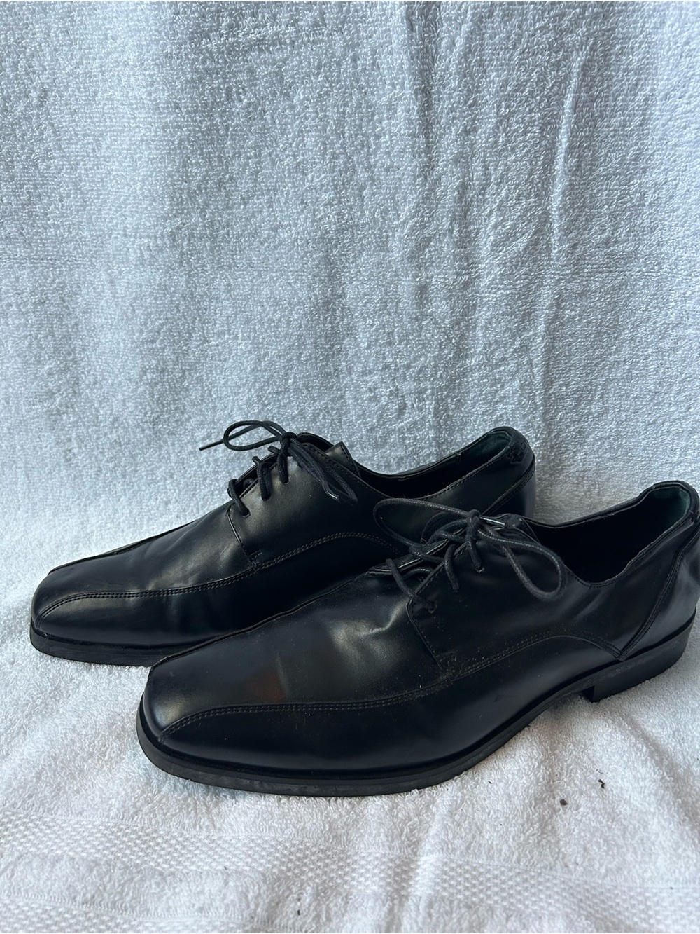 Calvin Klein Men's Black Leather Derby Dress Shoes